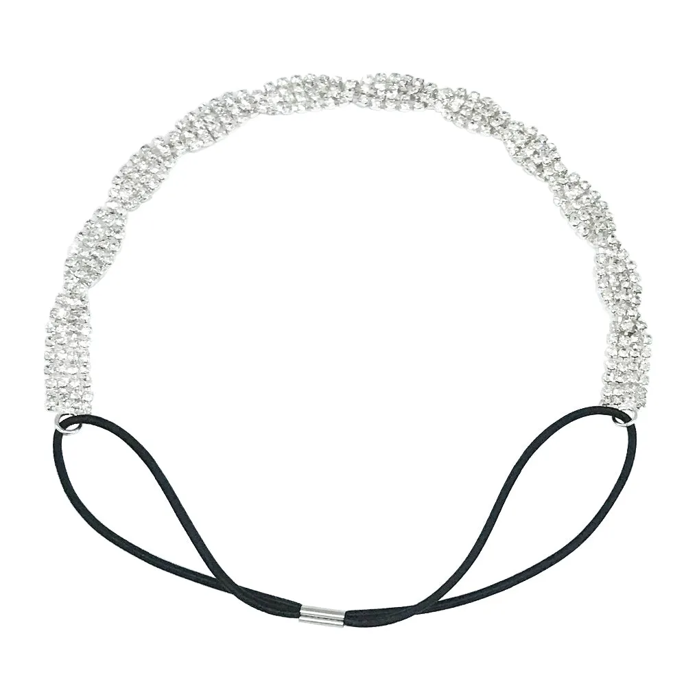 Double Rows Rhinestone Choker & Headband Set