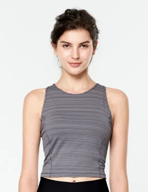 easyoga LESPIRO Ungula Cropped Tank - D67 Gray Stripe