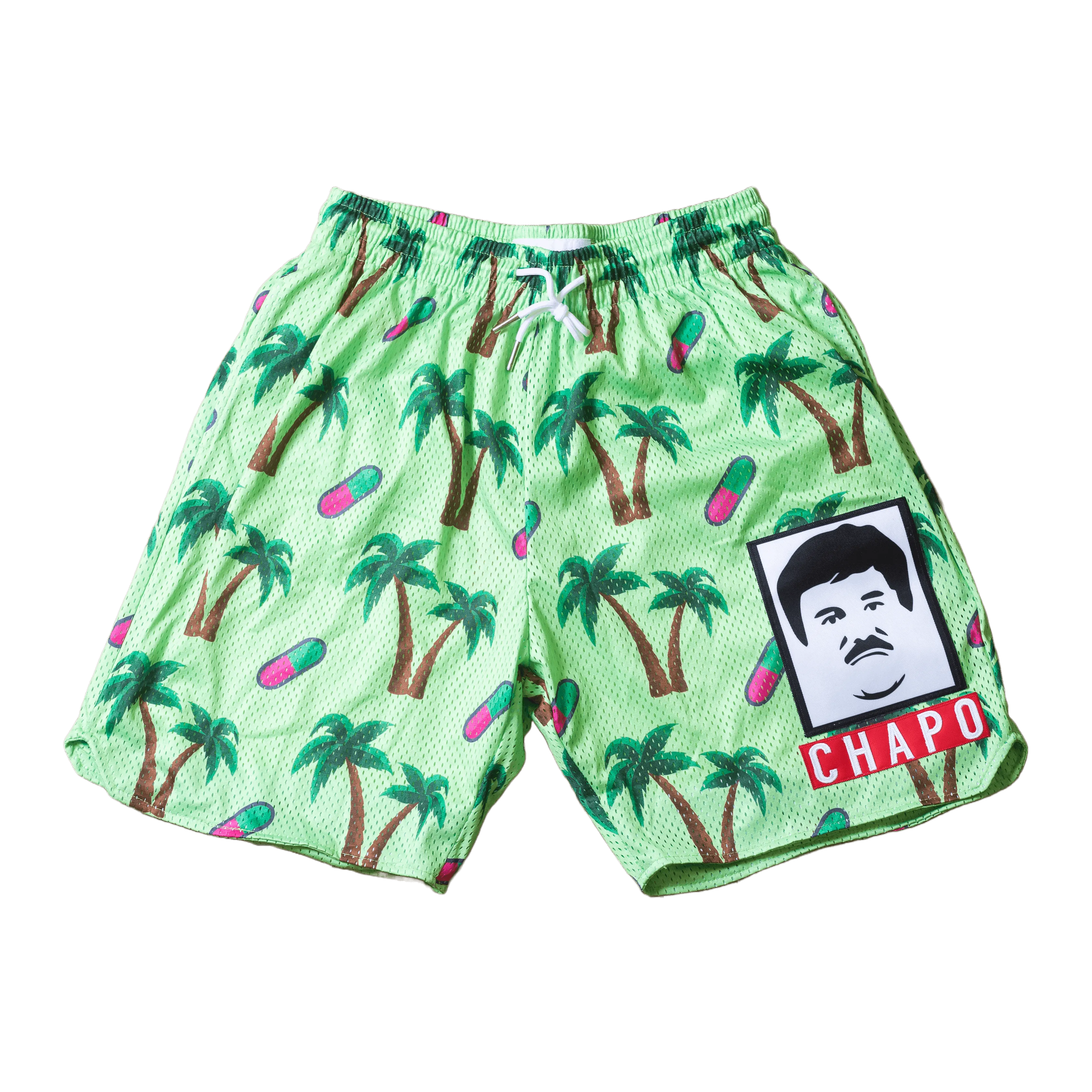 EL CHAPO BASKETBALL SHORTS (GREEN)