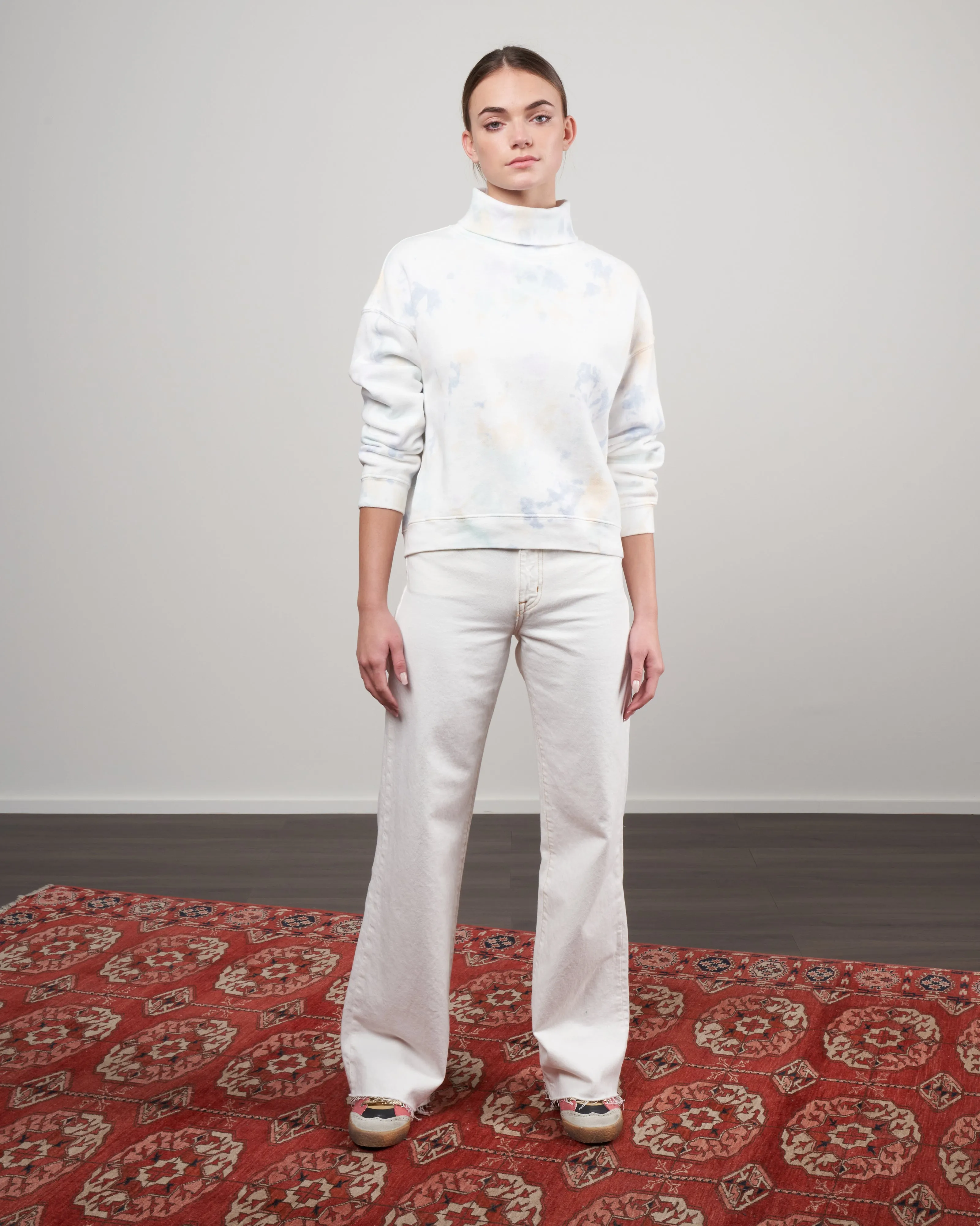 embrace me fleece sweatshirt - blue passion tie dye