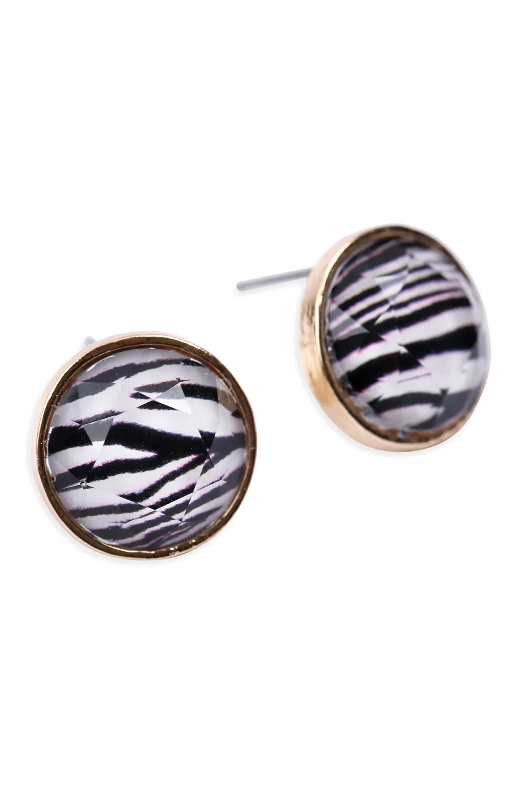FACETED CIRCLE ACRYLIC POST EARRINGS