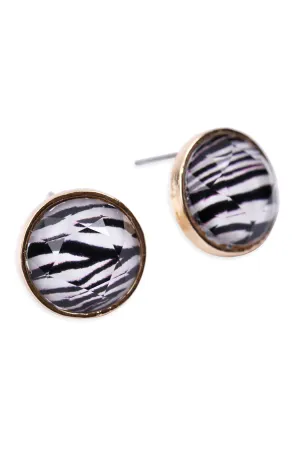 FACETED CIRCLE ACRYLIC POST EARRINGS