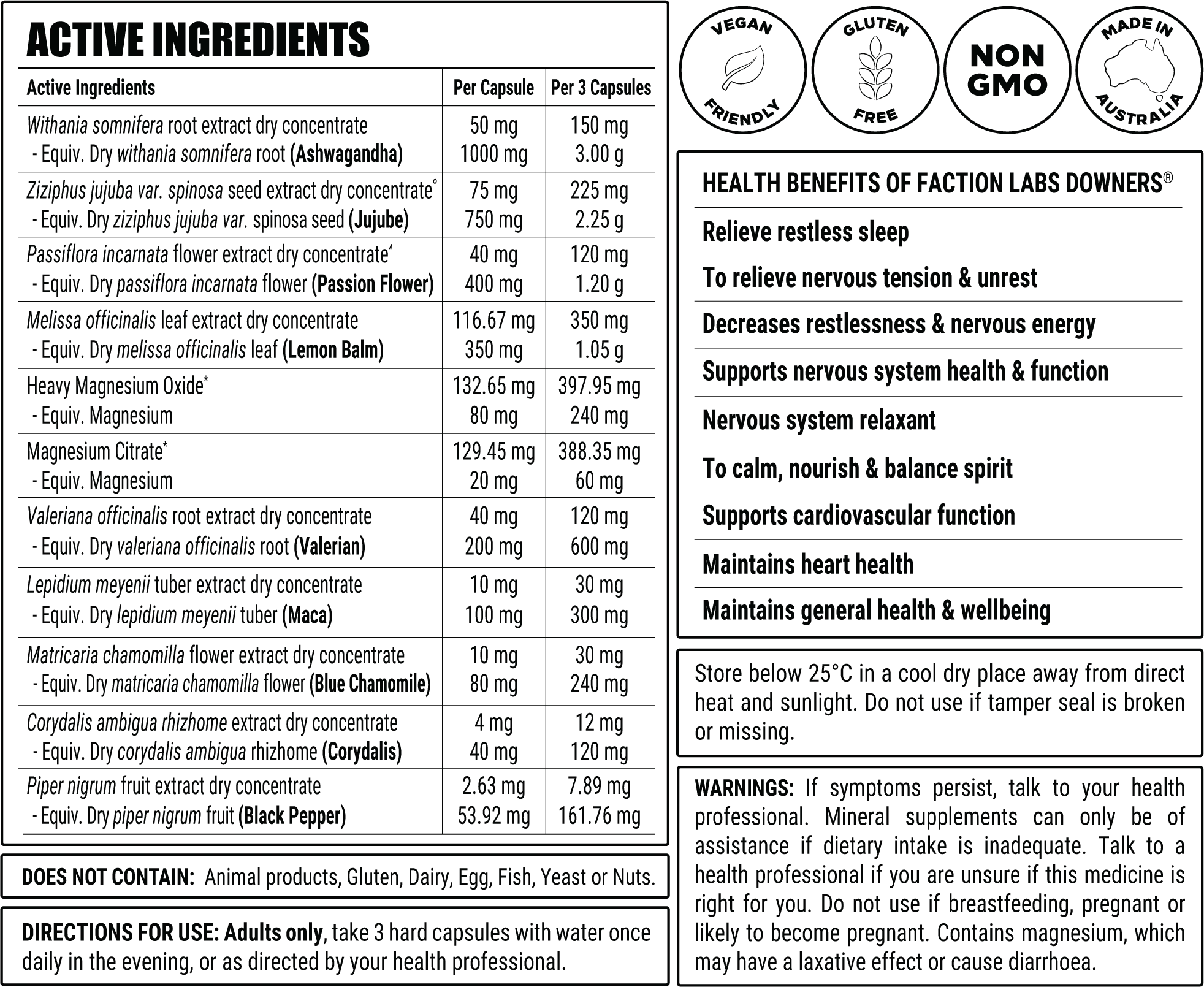 Faction Labs Downers| Supports Sleep & Stress Relief