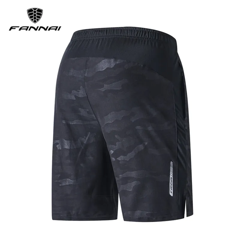 FANNAI Summer Running Shorts for Men, Polyester Sports Quick Dry Shorts Zipper Pocket for Training Gym Basketball Jogging