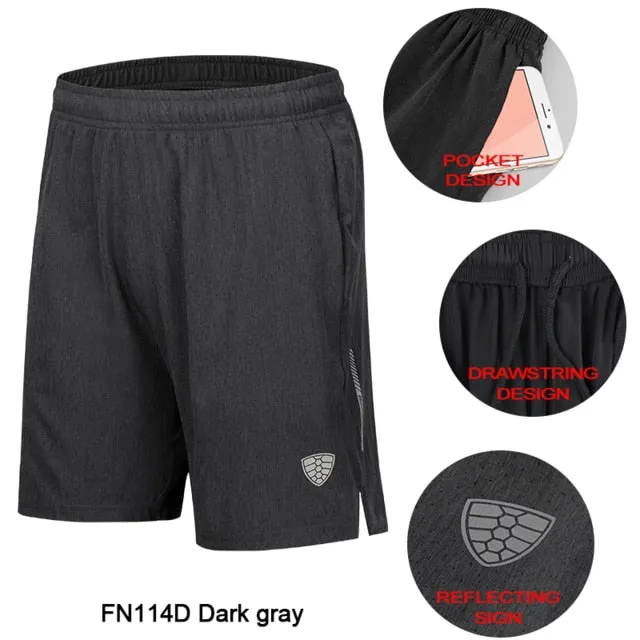 FANNAI Summer Running Shorts for Men, Polyester Sports Quick Dry Shorts Zipper Pocket for Training Gym Basketball Jogging
