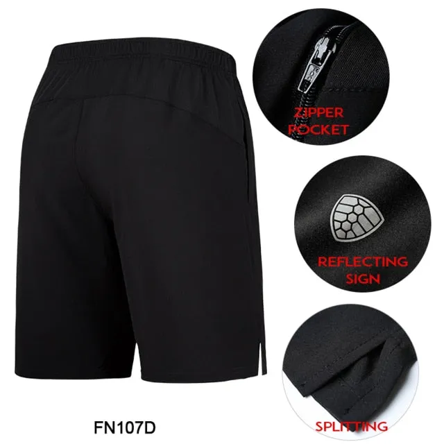 FANNAI Summer Running Shorts for Men, Polyester Sports Quick Dry Shorts Zipper Pocket for Training Gym Basketball Jogging