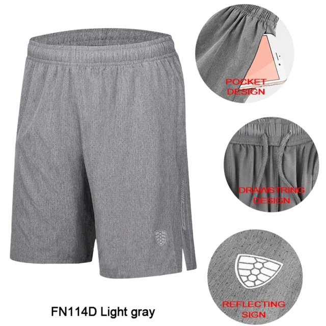 FANNAI Summer Running Shorts for Men, Polyester Sports Quick Dry Shorts Zipper Pocket for Training Gym Basketball Jogging