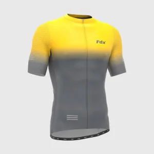 Fdx Duo Yellow / Grey Men's & Boy's Short Sleeve Summer Cycling Jersey