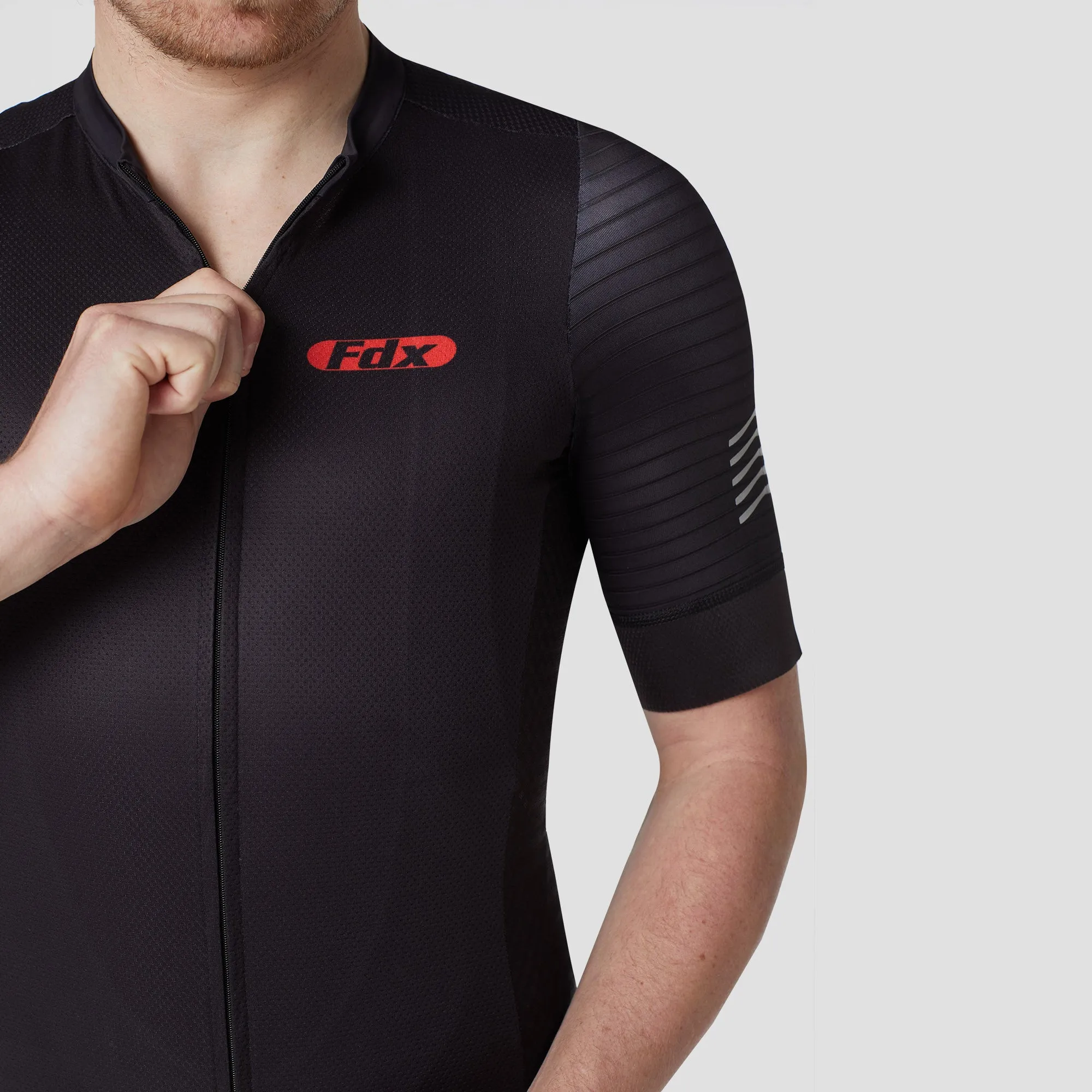 Fdx Essential Black Men's & Boy's Short Sleeve Summer Cycling Jersey