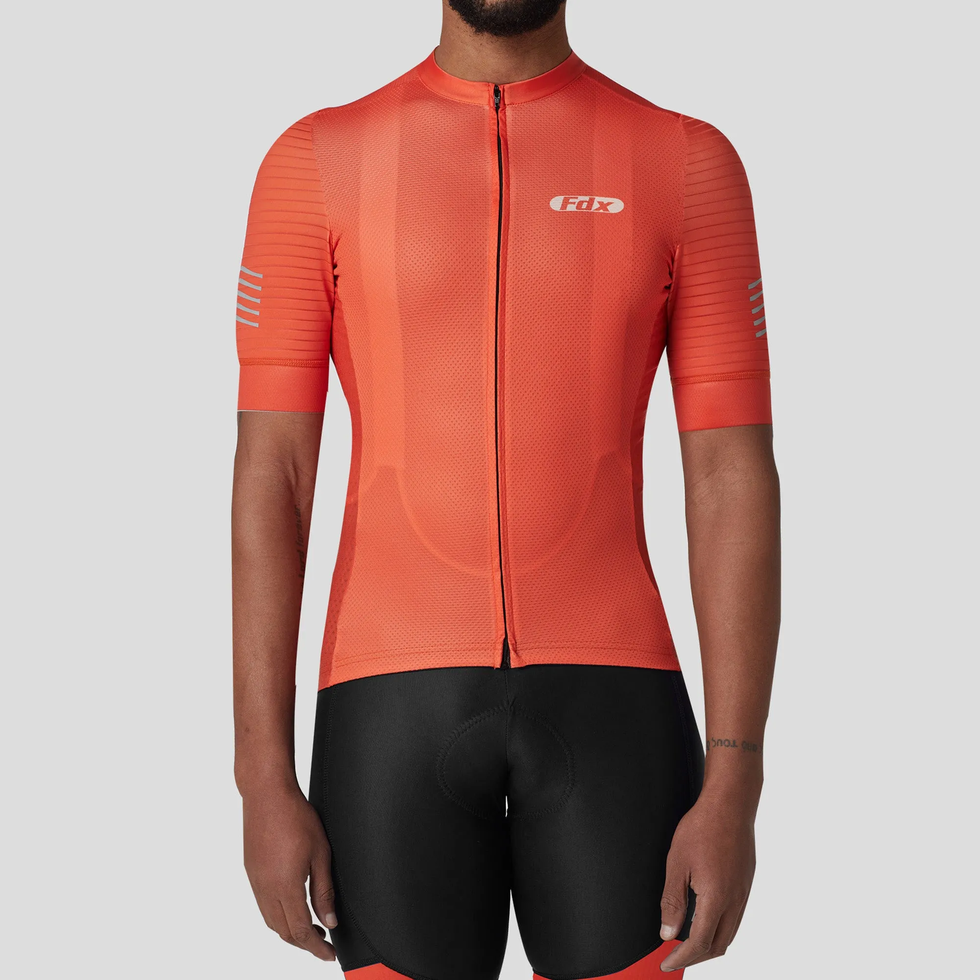 Fdx Essential Orange Men's & Boy's Short Sleeve Summer Cycling Jersey
