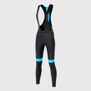 Fdx Polka Dots Sky Blue Women's & Girl's Winter Cycling Padded Bib Tights