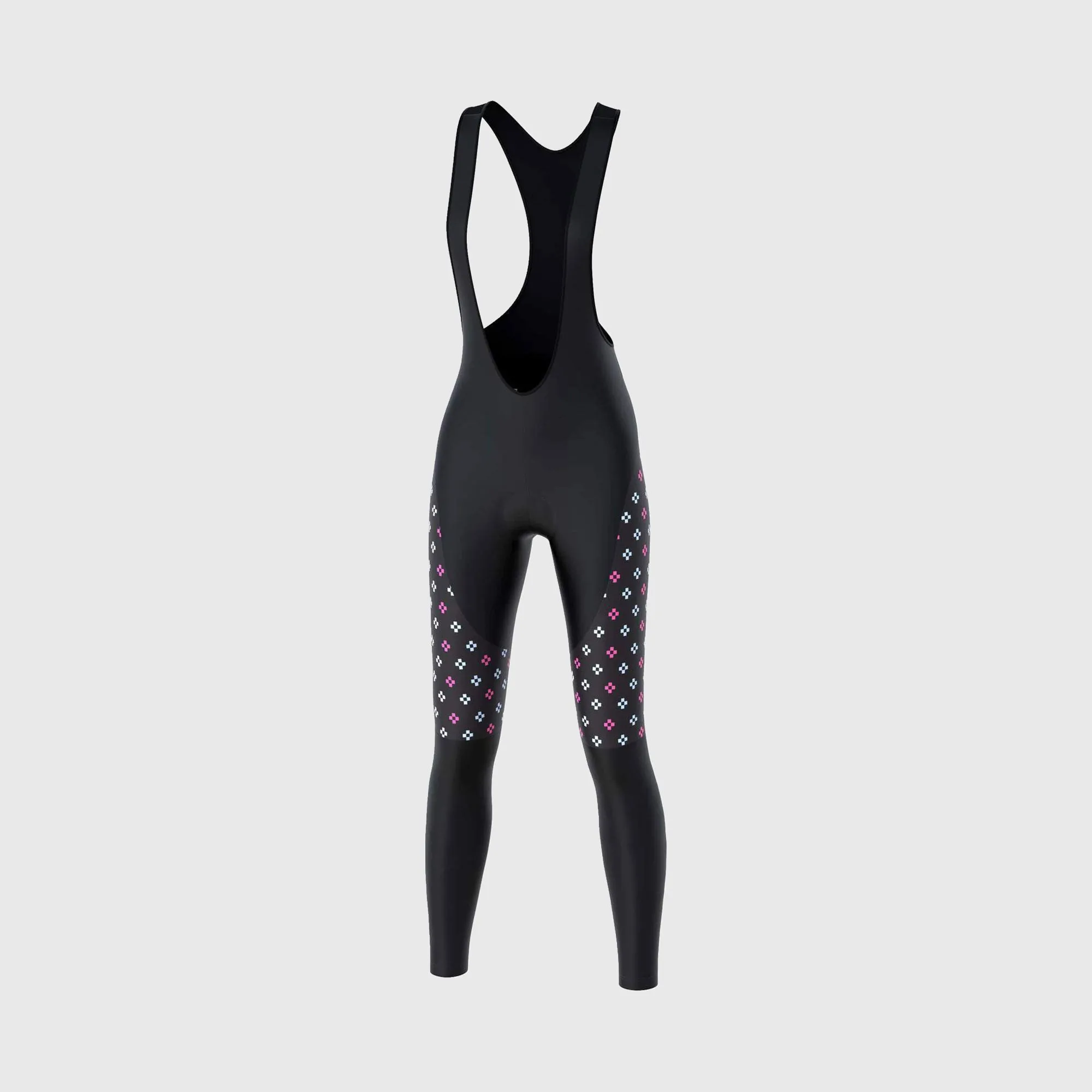 Fdx Ripple Pink Women's & Girl's Padded Winter Cycling Bib Tights