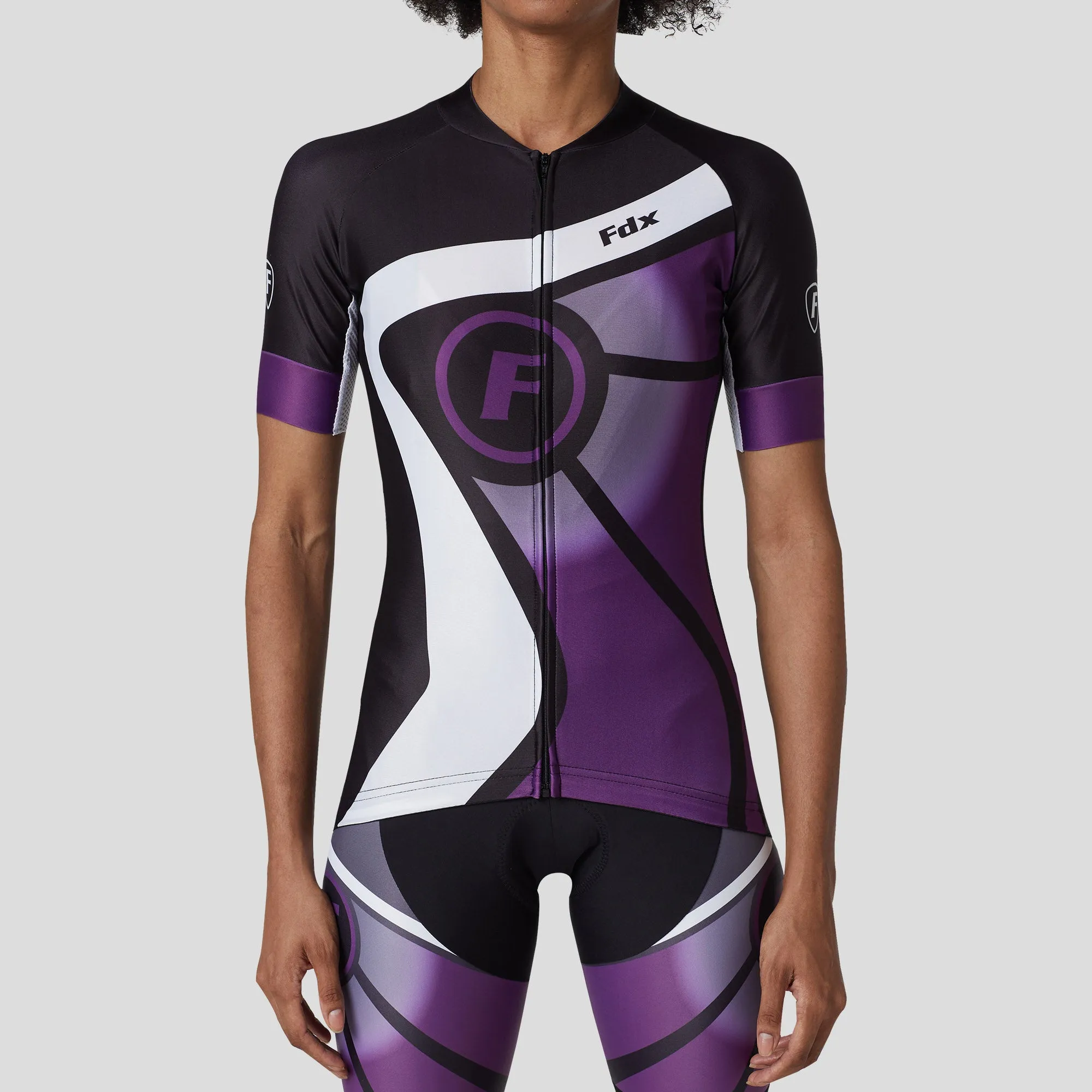 Fdx Signature Purple Women's & Girl's Short Sleeve Summer Cycling Jersey