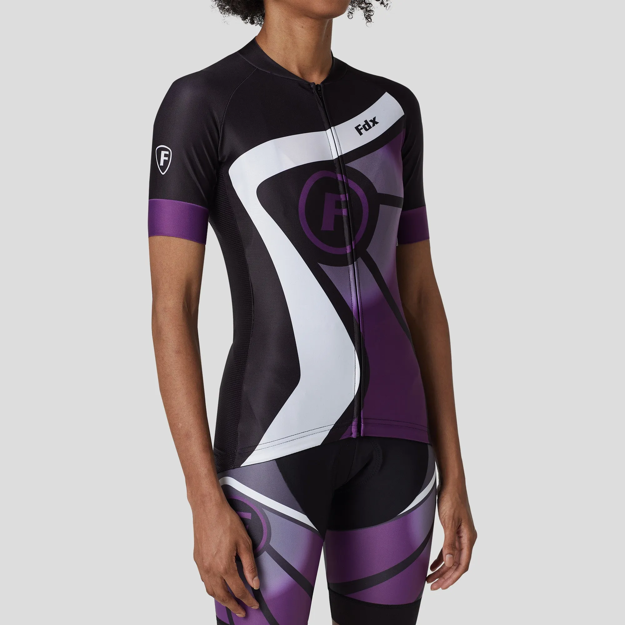 Fdx Signature Purple Women's & Girl's Short Sleeve Summer Cycling Jersey