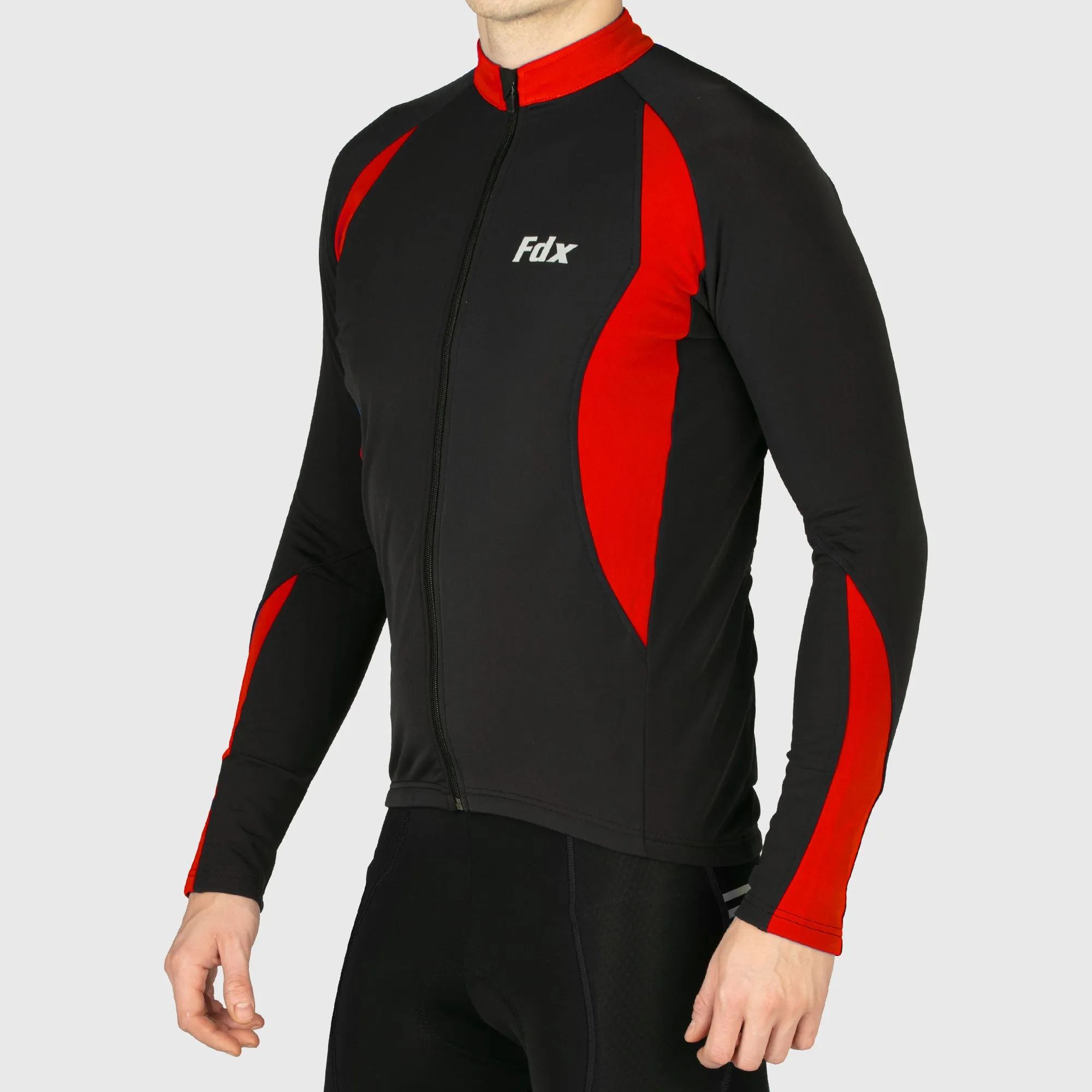 Fdx Viper Men's & Boy's Red Thermal Roubaix Long Sleeve Cycling Jersey