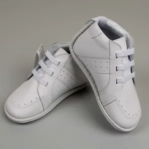First Walker Shoes - Boys - Hard Sole White Leather - Pex Fynn