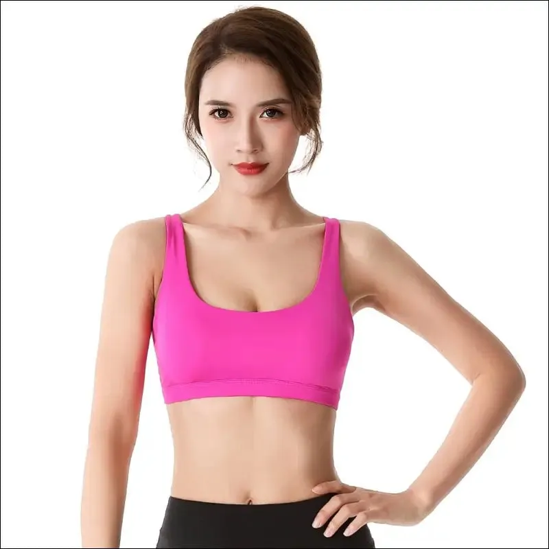 Fitness sports bra for women push up wirefree padded crisscross strappy running gym training