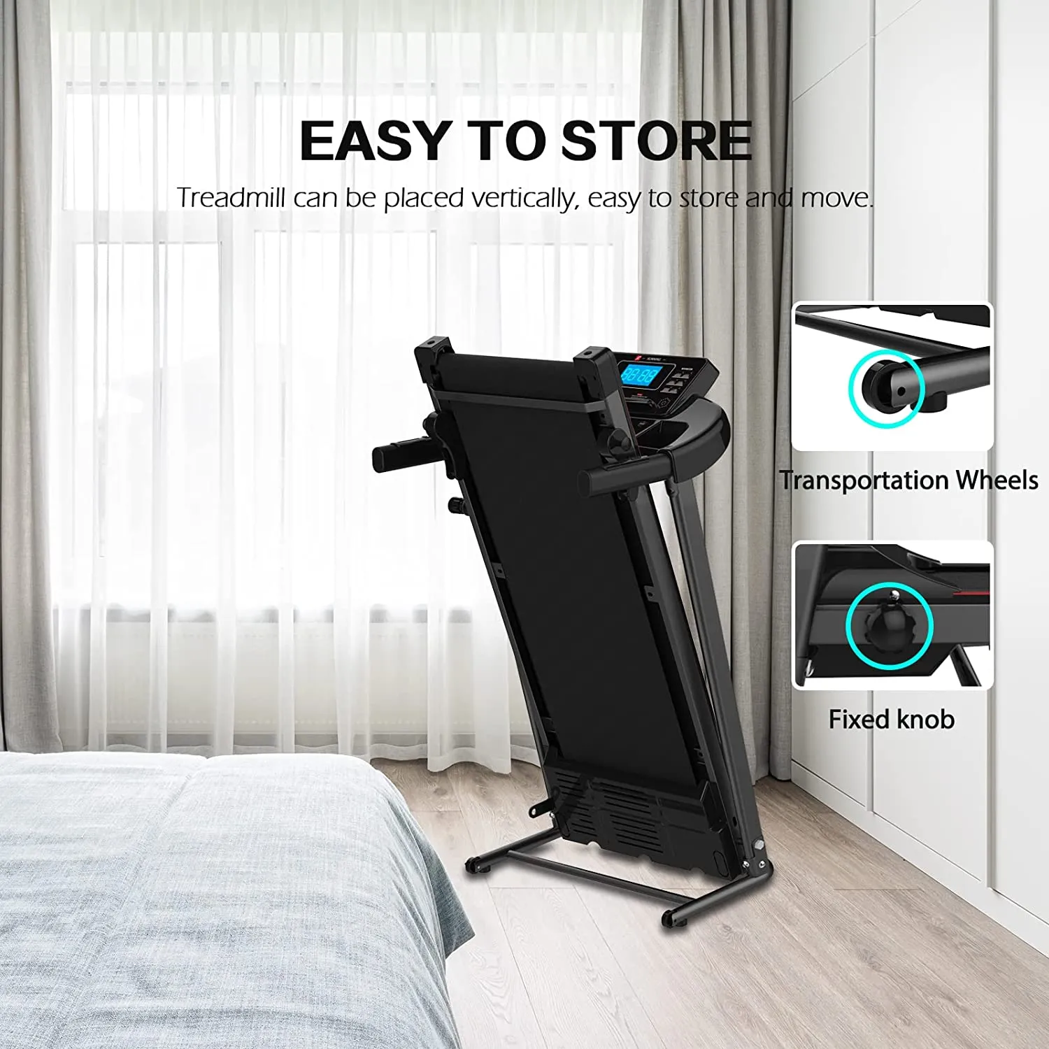 FYC Folding Treadmills for Home with Incline and Bluetooth, 2.5HP Portable Running Machine Electric Compact Treadmills Foldable for Exercise Home Gym Fitness Walking Jogging