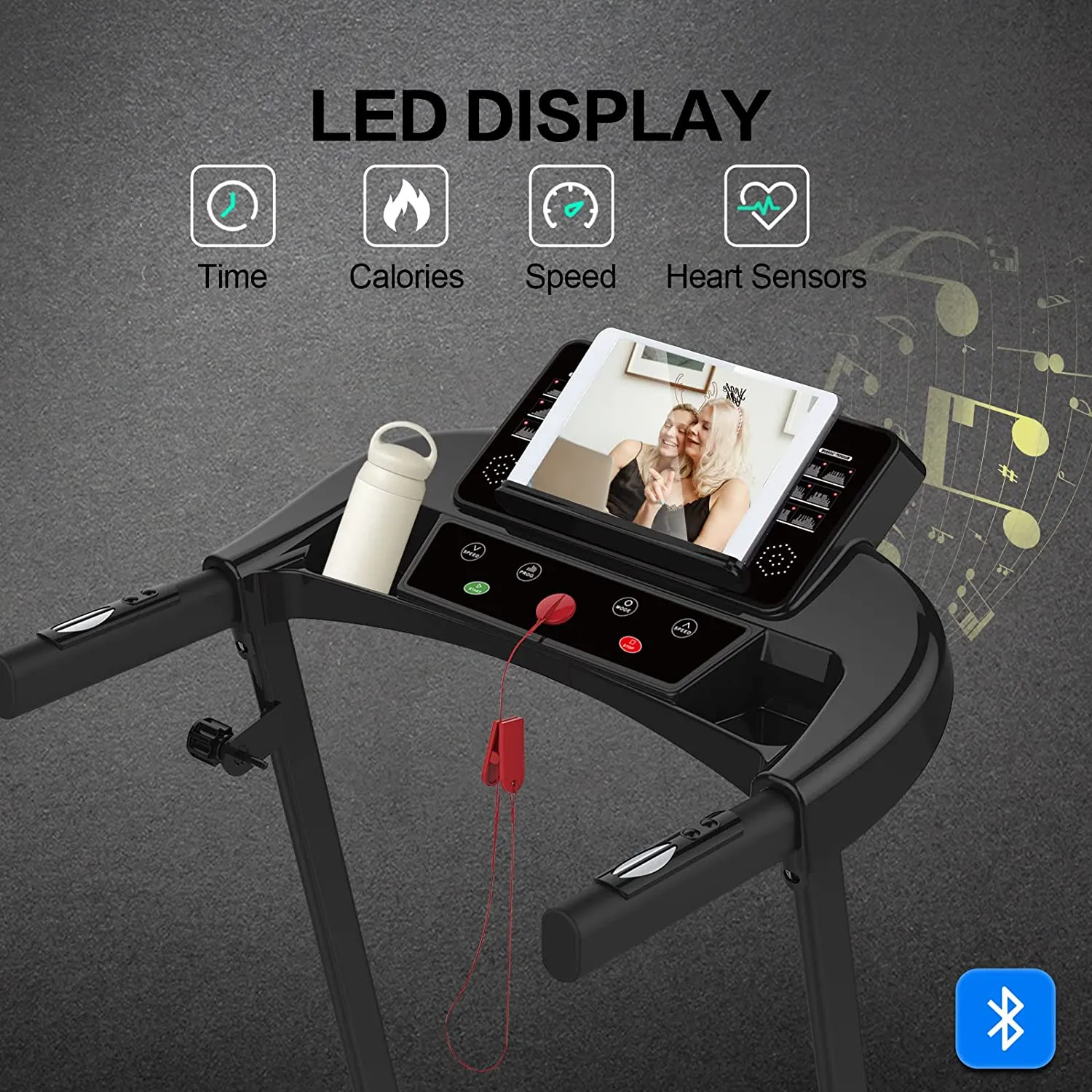 FYC Folding Treadmills for Home with Incline and Bluetooth, 2.5HP Portable Running Machine Electric Compact Treadmills Foldable for Exercise Home Gym Fitness Walking Jogging