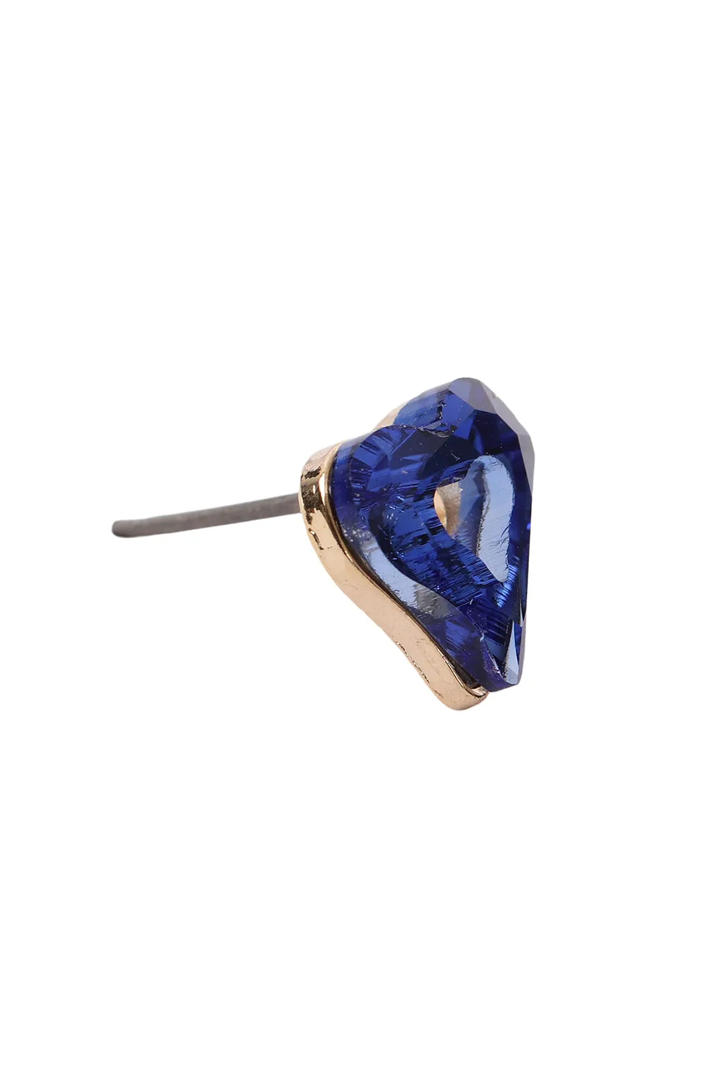 GLASS OPEN HEART POST STUD EARRINGS