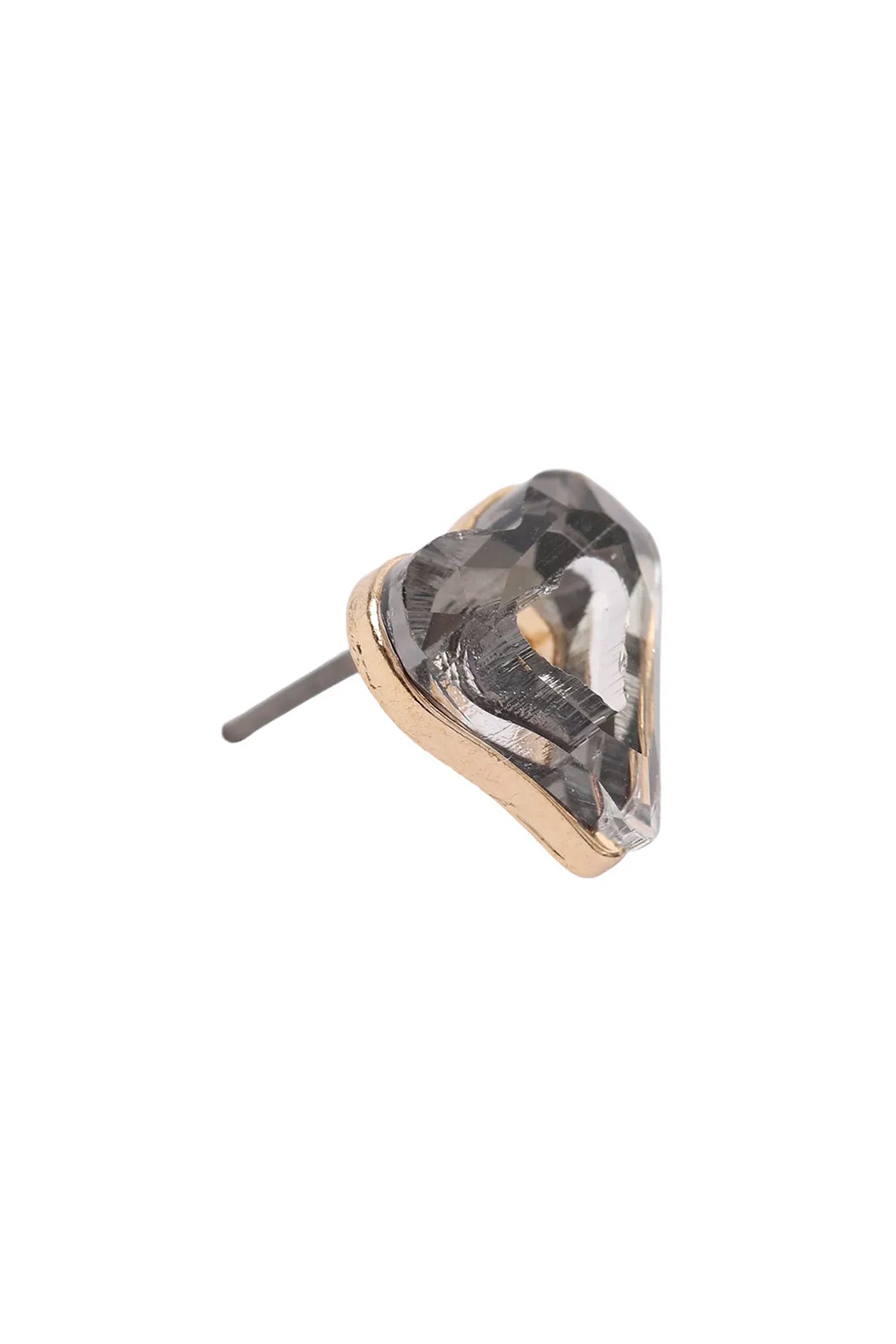 GLASS OPEN HEART POST STUD EARRINGS