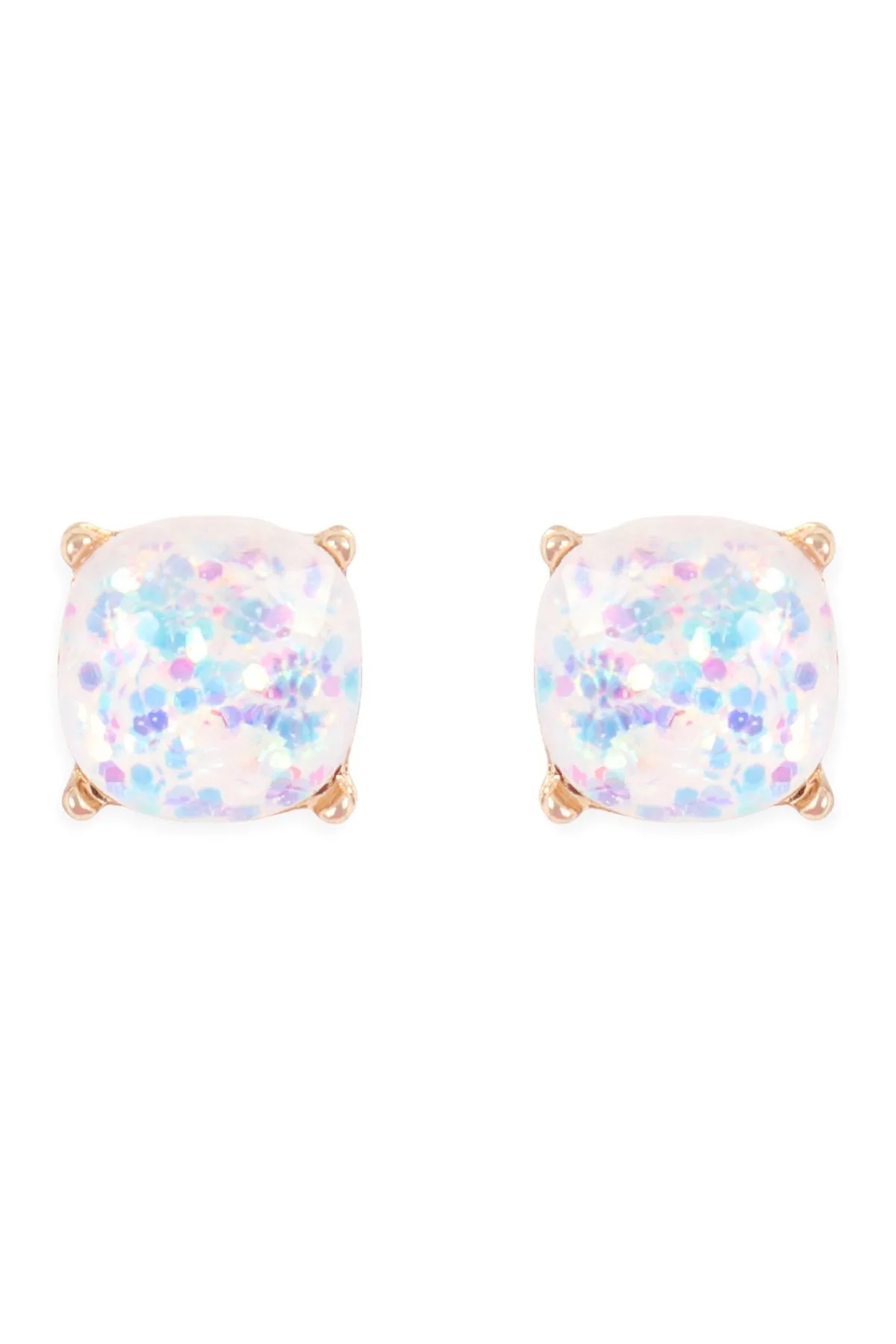 Glitter Epoxy Stud Earrings- 8 Colors