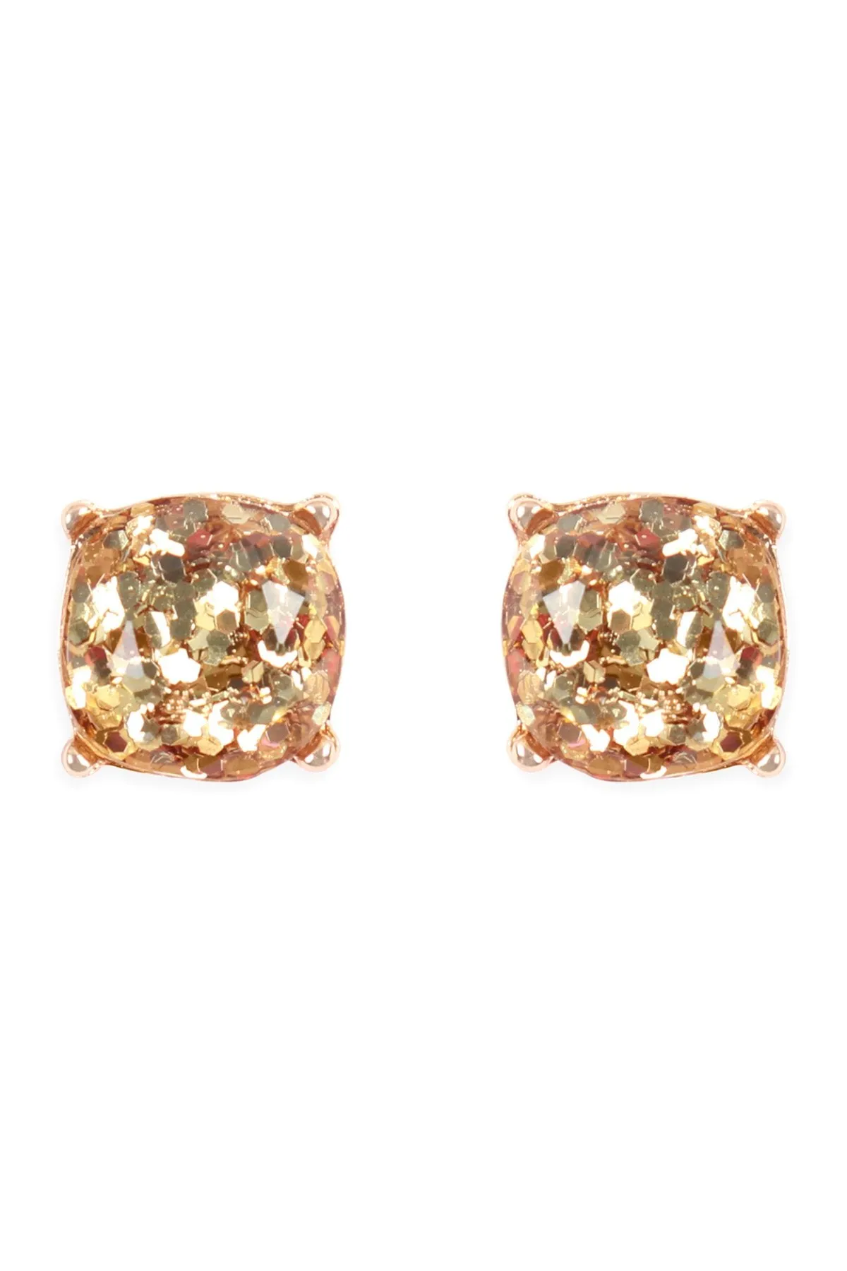 Glitter Epoxy Stud Earrings- 8 Colors