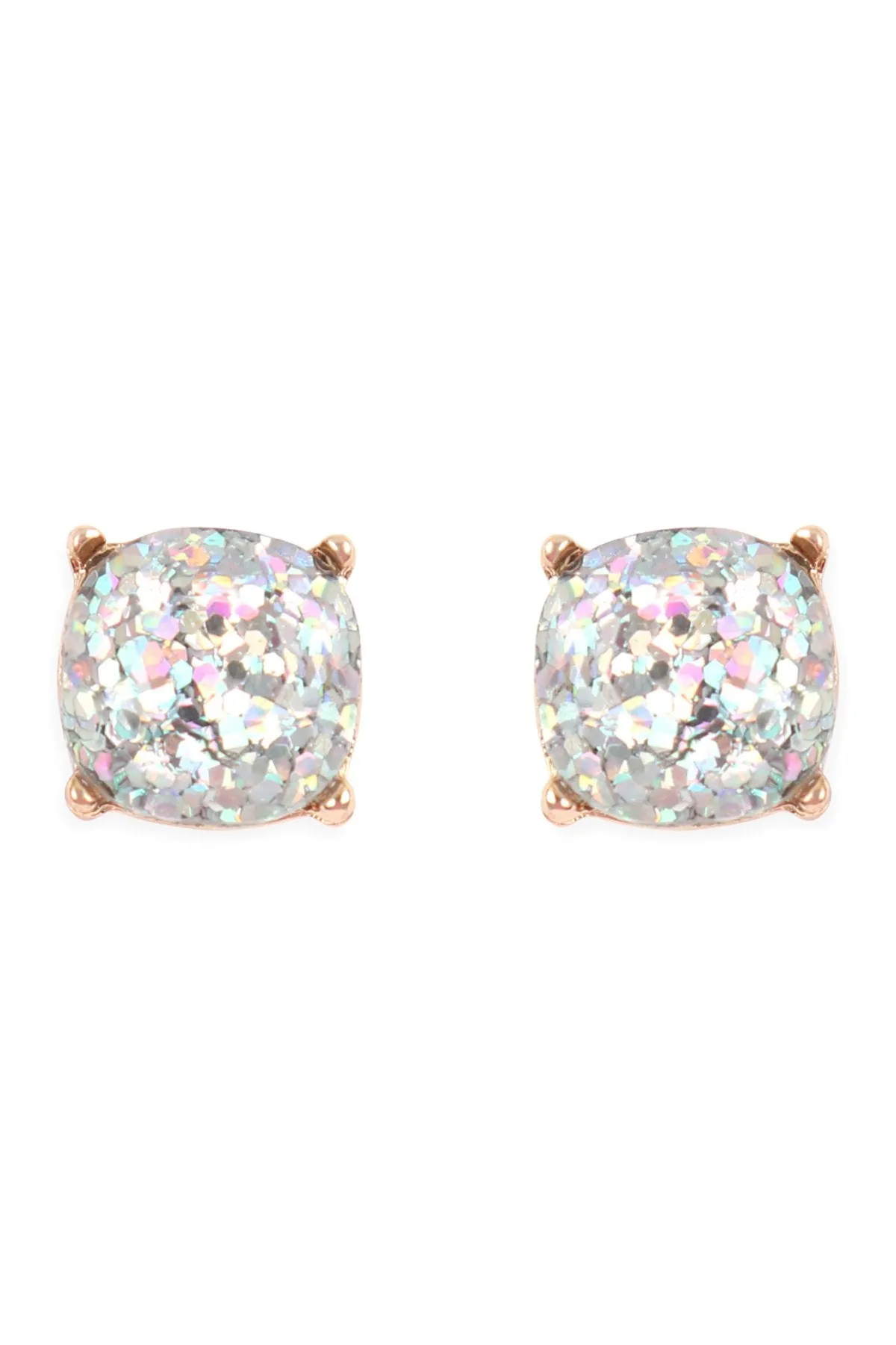 Glitter Epoxy Stud Earrings- 8 Colors