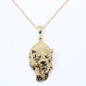 Gold Running Jaguar Necklace made in 14kt Gold Vermeil for him or her