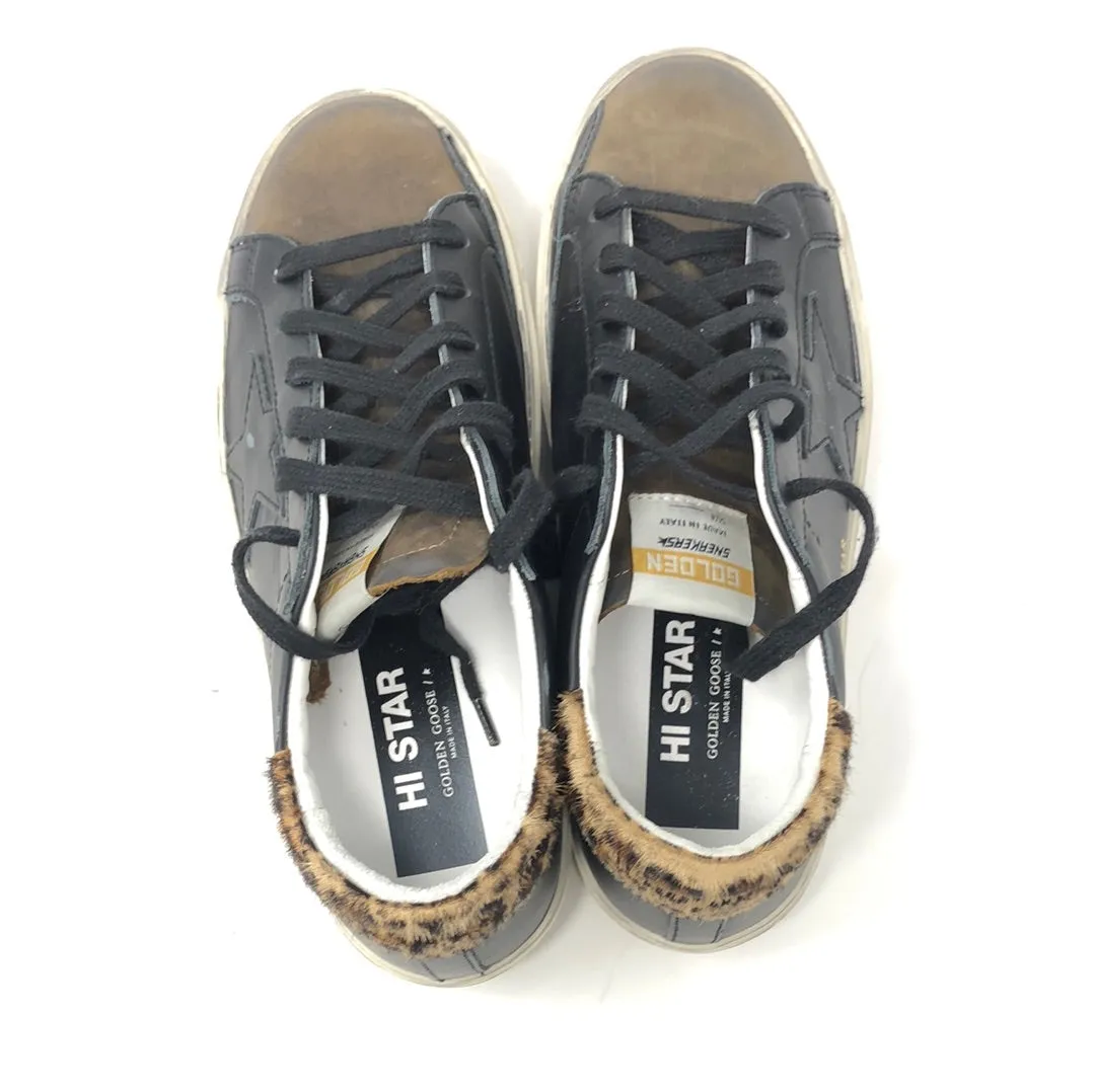 Golden Goose HI STAR Black Leather withBrown Toe Sneaker