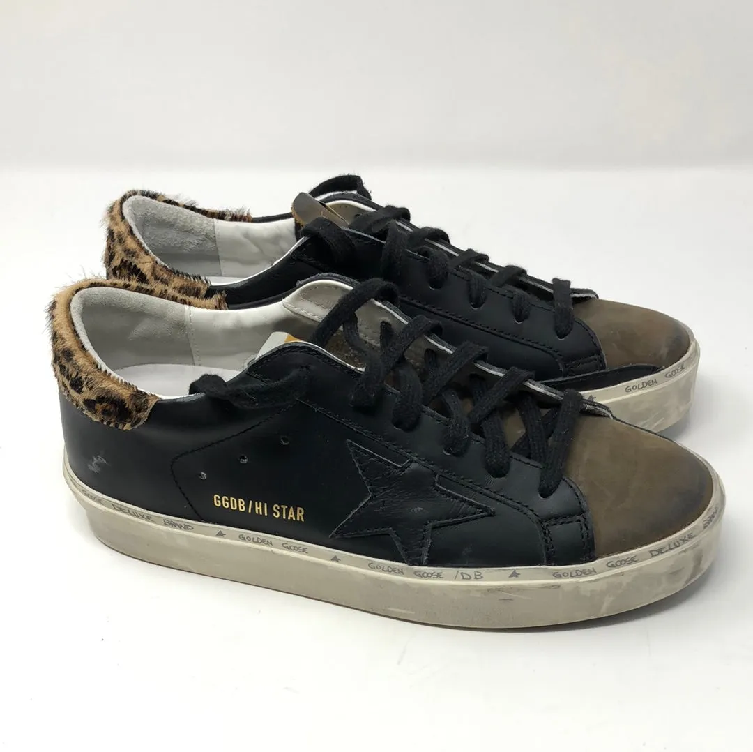 Golden Goose HI STAR Black Leather withBrown Toe Sneaker