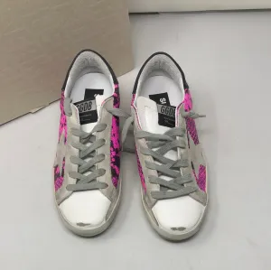 Golden Goose Pink and Black Snakeskin Leather Sneaker