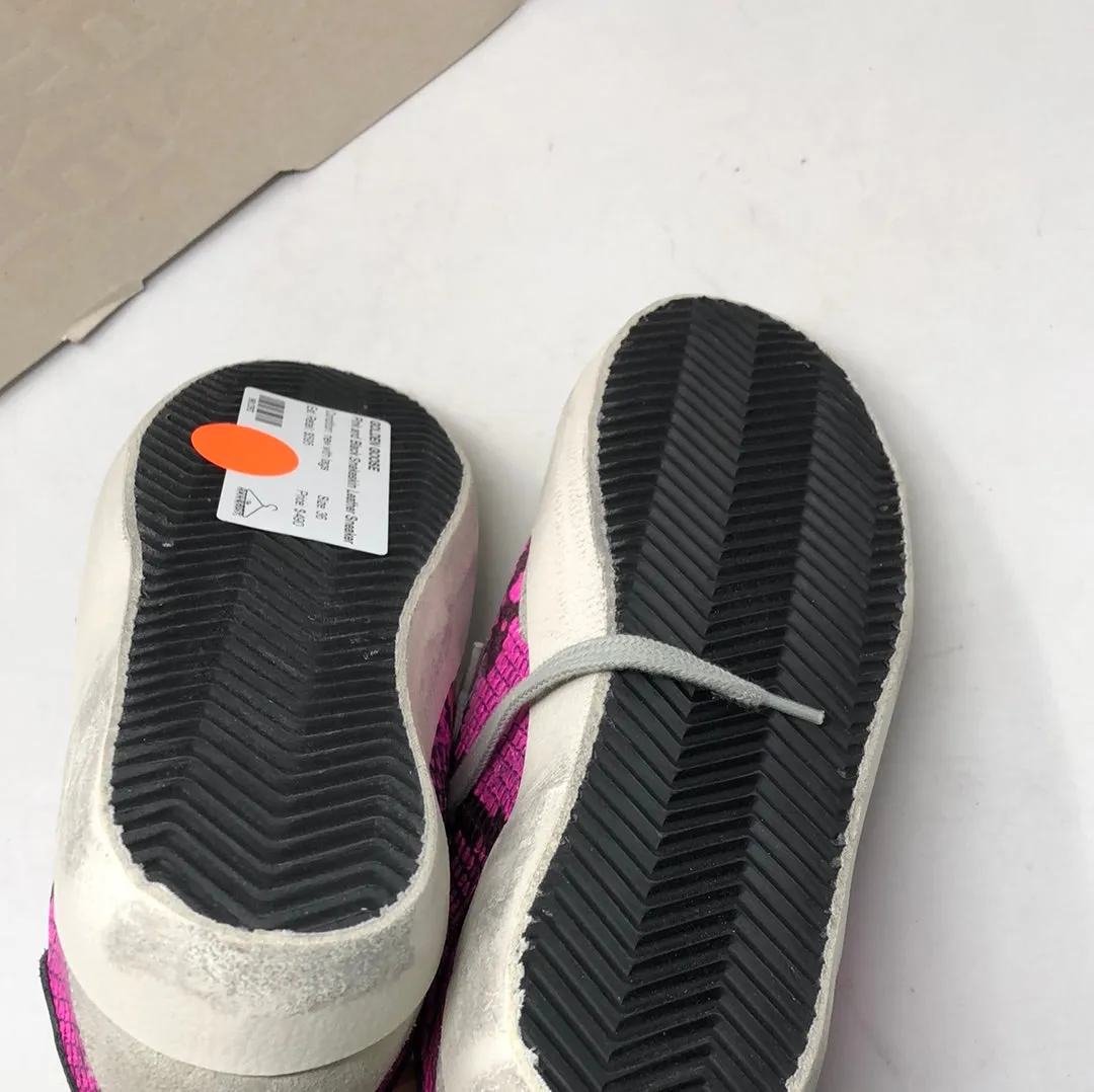 Golden Goose Pink and Black Snakeskin Leather Sneaker