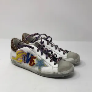 Golden Goose Super Star White leather Sneaker with Leopard Back