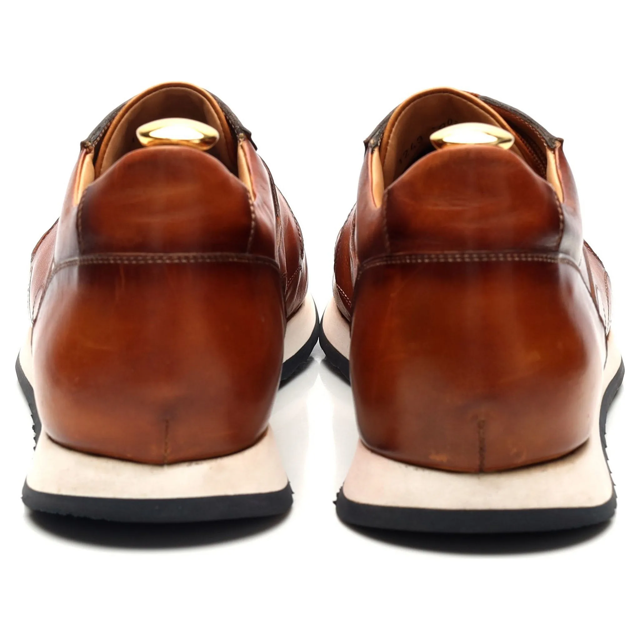 'Goodwood' Tan Brown Leather Sneakers UK 9.5 F