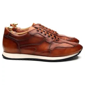 'Goodwood' Tan Brown Leather Sneakers UK 9.5 F