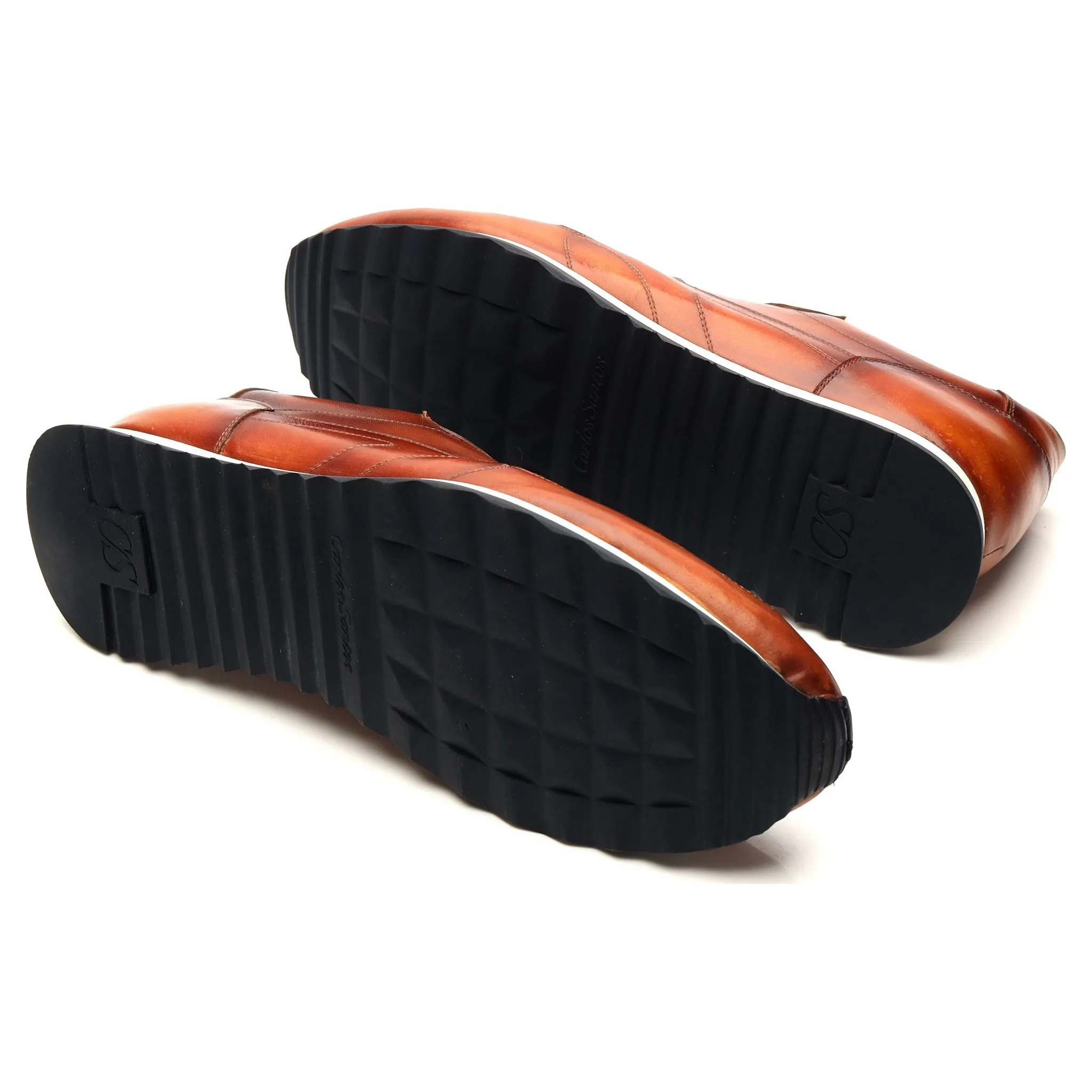'Goodwood' Tan Brown Leather Sneakers UK 9.5 F