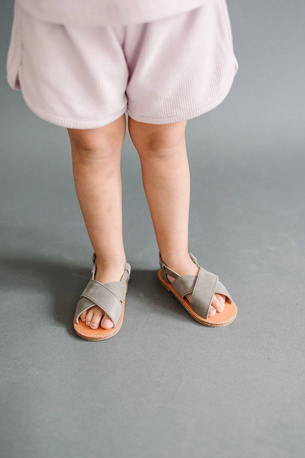 Gray - Cross Sandal - US Size 5-9 - Hard Sole