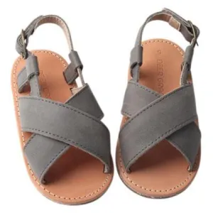 Gray - Cross Sandal - US Size 5-9 - Hard Sole