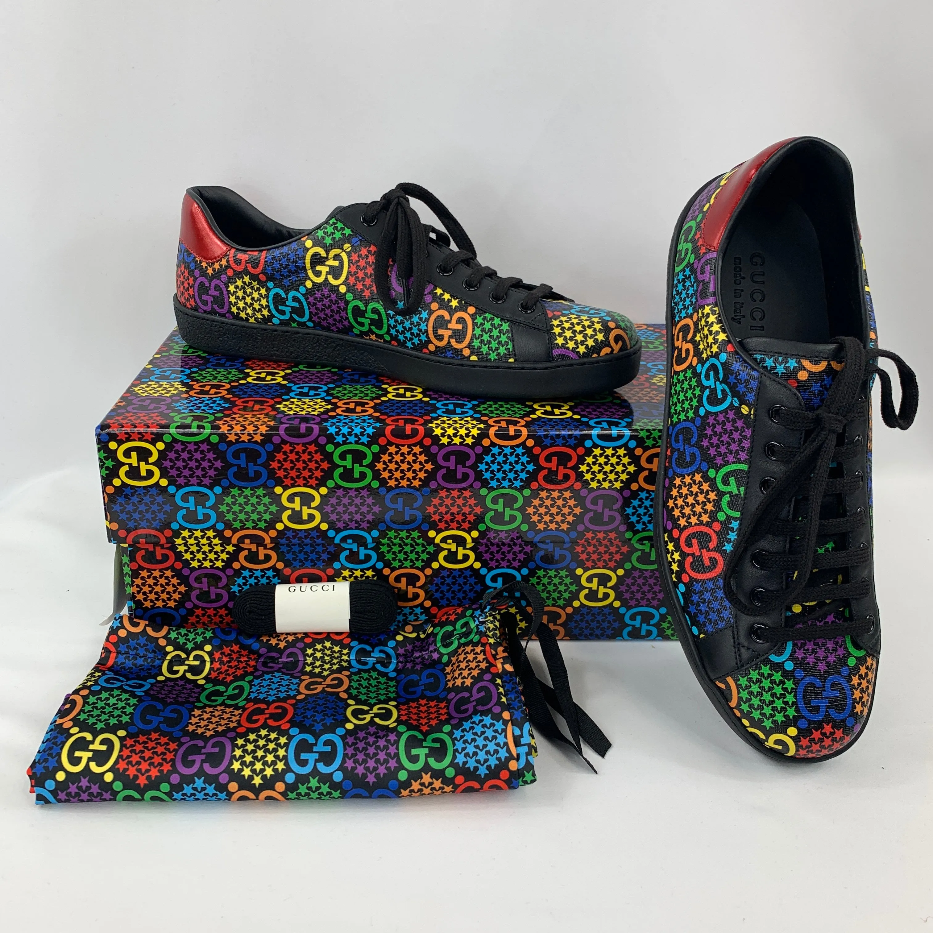 Gucci GG Psychedelic Ace Sneaker in Black