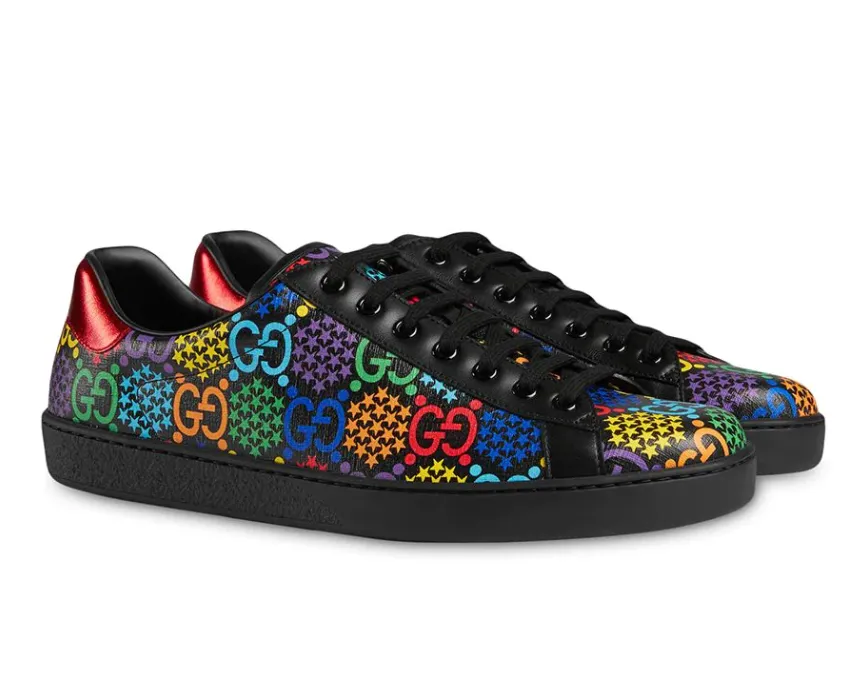 Gucci GG Psychedelic Ace Sneaker in Black