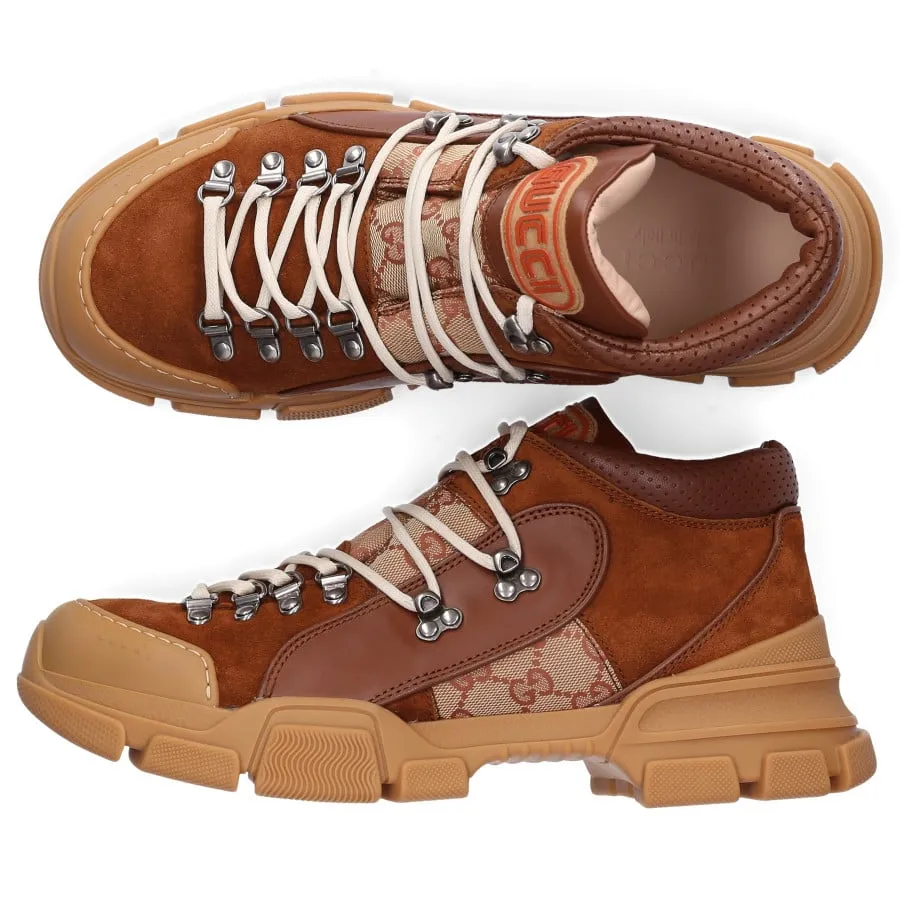 Gucci Men's GG Flashtrek Monogram Suede Sneaker in Brown