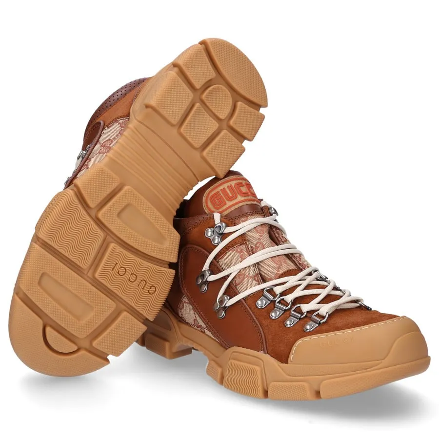 Gucci Men's GG Flashtrek Monogram Suede Sneaker in Brown