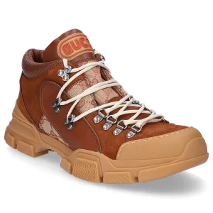 Gucci Men's GG Flashtrek Monogram Suede Sneaker in Brown