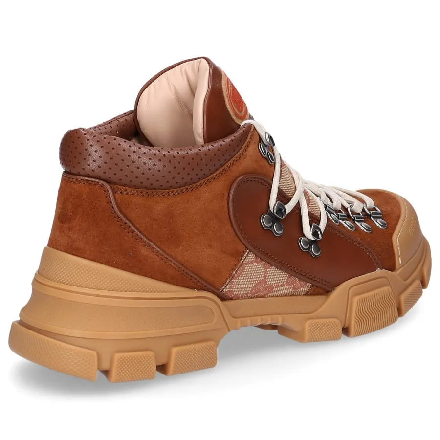 Gucci Men's GG Flashtrek Monogram Suede Sneaker in Brown