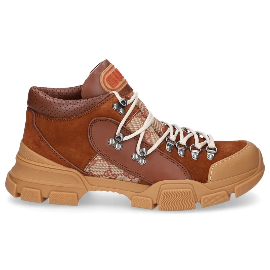 Gucci Men's GG Flashtrek Monogram Suede Sneaker in Brown