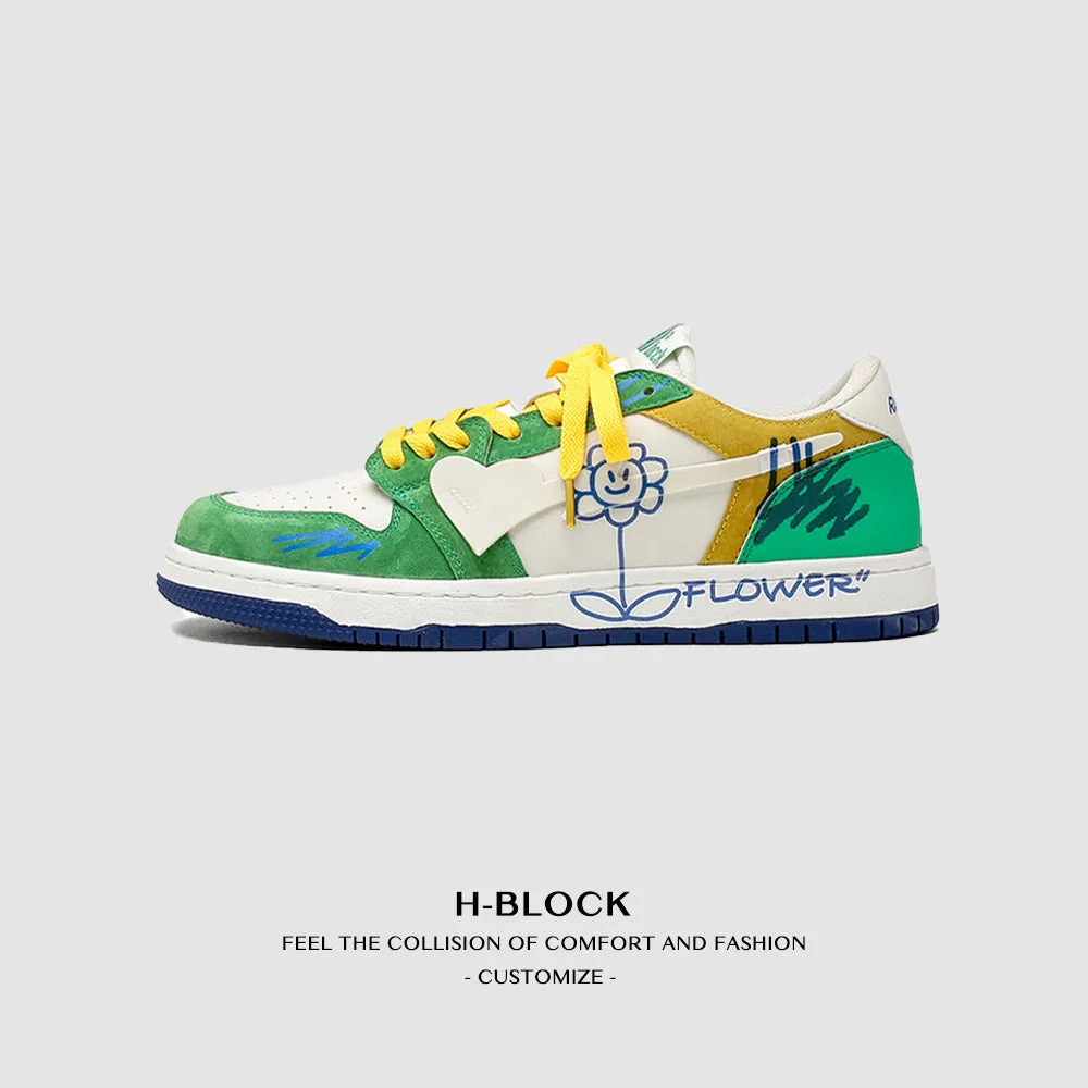 H-Block | Flower Totem Canvas Sneakers