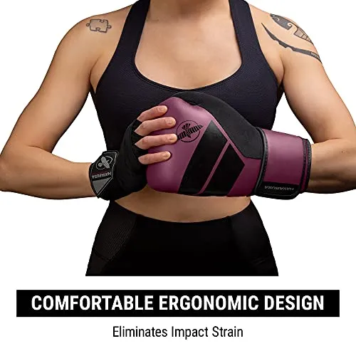 Hayabusa S4 Boxing Gloves & Hand Wraps Kit - Wine, 10oz