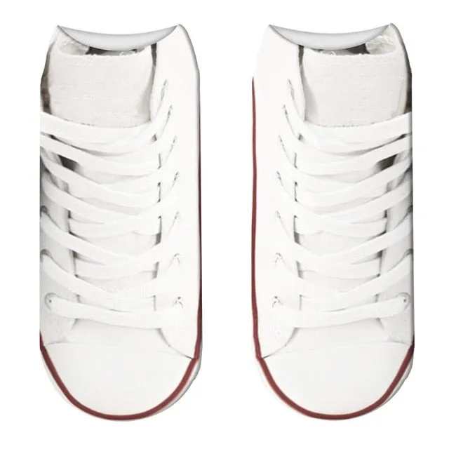 Hot 3D Printed Canvas Shoes Low Cut Ankle Socks