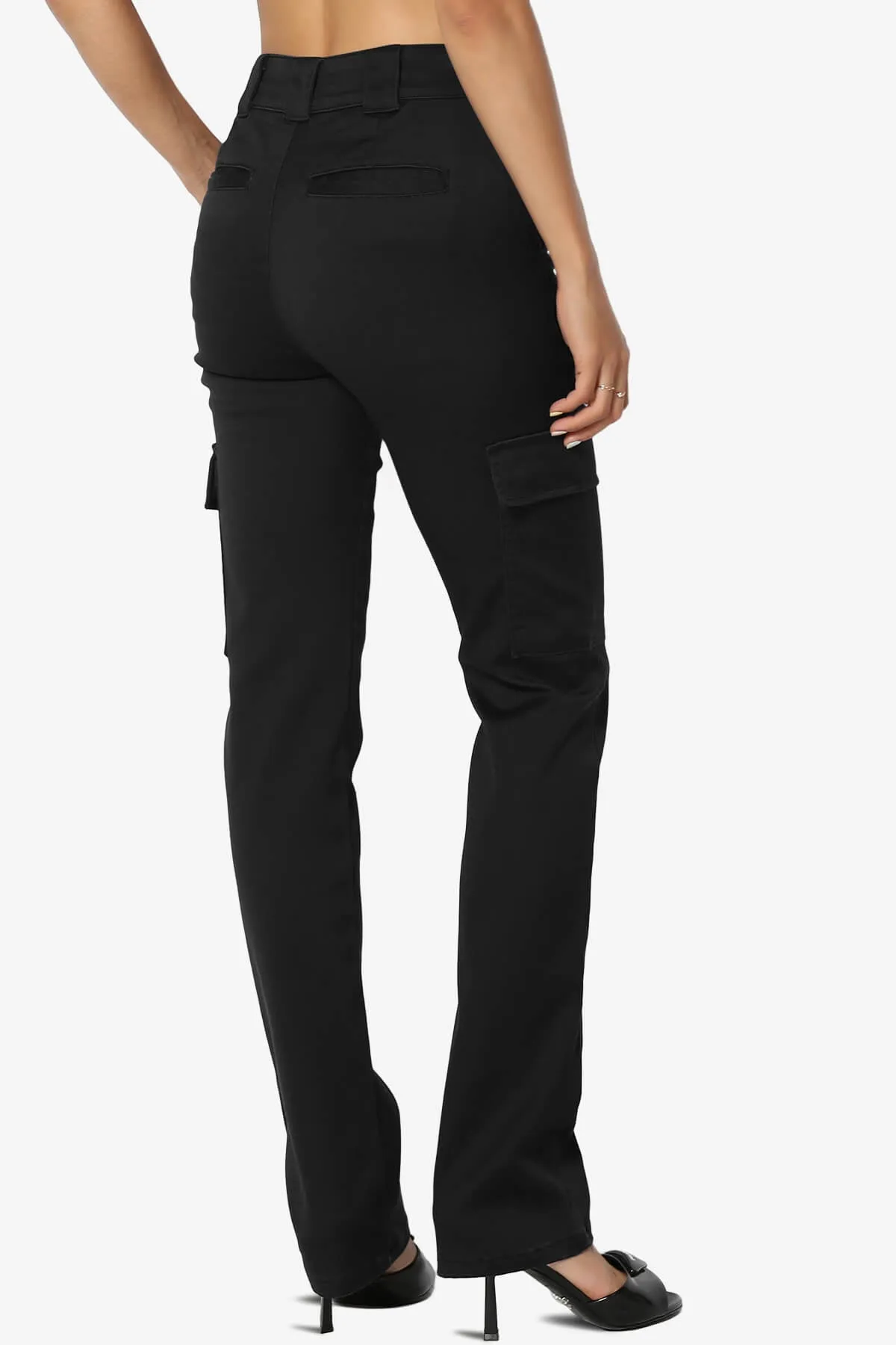 Imaan Stretch Canvas Cargo Pants Black